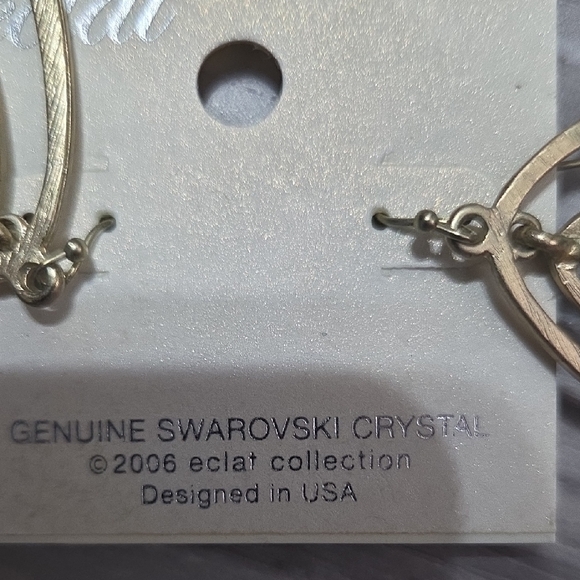 Swarovski Gold and Green Teardrop Earrings - Picture 2 of 5